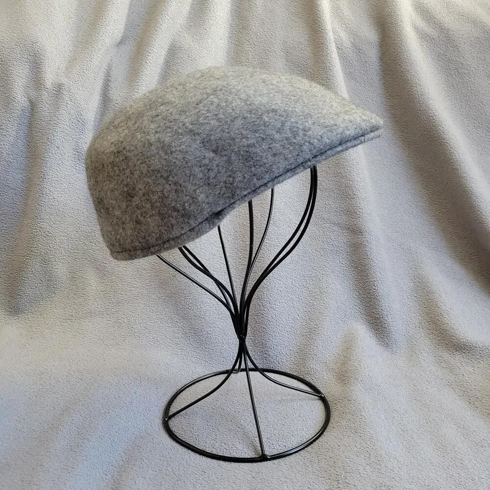 DOCKERS Wool Newsboy Hat Gray Flat Cap Winter Fall Grandpa Style - Picture 4 of 10
